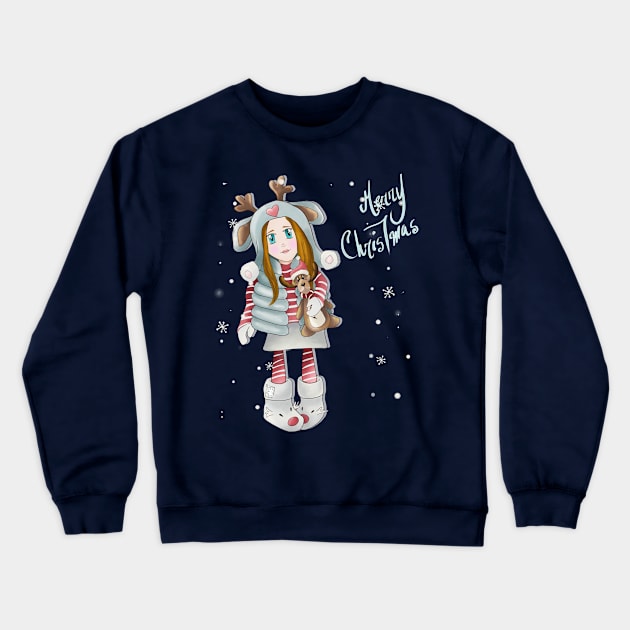 SMALL GIRL IN THE SNOW. Crewneck Sweatshirt by KyasSan